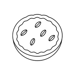 Outline drawing of a pie dish
