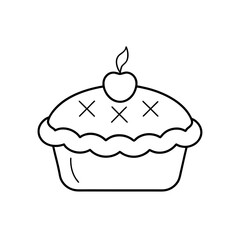 Simple outline drawing of pie