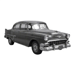 classic old car isolated on white background, showcasing vintage automotive design and retro transportation style