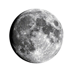 moon isolated on white background, representing space, astronomy, and celestial beauty in retro pop art style