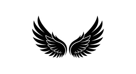 Black Angel Wings Symbol – Stylish Wing Tattoo & Icon Design