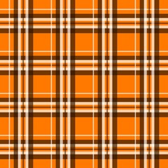 Orange Tartan Seamless Pattern Background