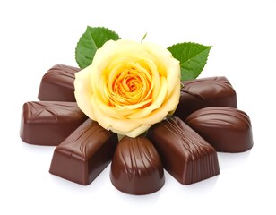 Delicious Chocolate Candies with a Rose.