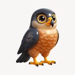 Fototapeta premium Cute cartoon falcon illustration.