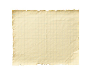 Obraz premium Old Graph Paper Sheet With Grid Lines And Torn Edges For Retro Design Background