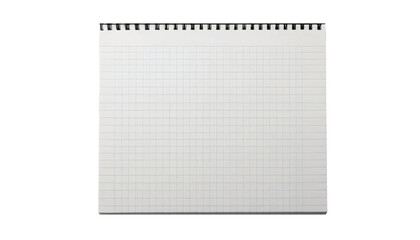 White Spiral-Bound Grid Notebook Page For Planning, Sketching, Design And Creative Work.