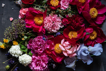 Vibrant flowers in rich colors form a stunning display of nature's beauty