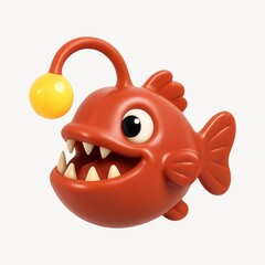 Cute cartoon anglerfish illustration.