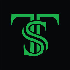 TS Minimalist and letter mark and branding logo design with a leaf. And your best choice.	