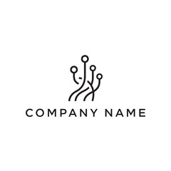 Modern minimalist logo design featuring interconnected lines and nodes representing technology and connectivity.