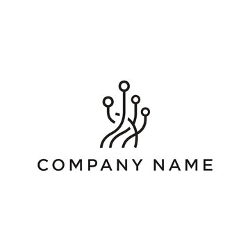 Modern minimalist logo design featuring interconnected lines and nodes representing technology and connectivity.