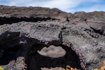 Fissure Vent and spatter rampart. Lava Flows and spatter deposits of July 19 to 22, 1974....