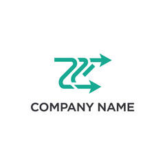 A modern logo design featuring the letter 'Z' with integrated arrows, representing growth and direction.
