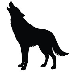 a Howling Wolf on White Background Vector Illustration