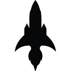  a Rocket Flying on White Background Vector Illustration