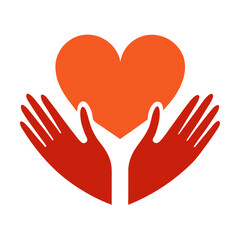 Obraz premium Vector of Heart Hands on white background