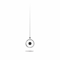 Sleek minimalist graphic design featuring a suspended central point, representing connection, focus, and a singular crucial element within an abstract, modern aesthetic composition