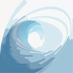 Abstract swirling vortex graphic in serene shades of blue and white, creating a dynamic visual flow and contemporary digital backdrop, perfect for modern design projects