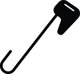 Long Handle Hammer Icon Vector: Powerful Black Tool for Construction, Repair Work, and Carpentry – Isolated Graphic Symbol for Industrial Projects