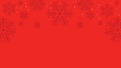Red christmas vector background with elegant snowflake pattern border.