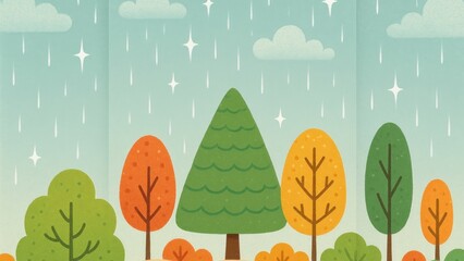 Whimsical autumn forest wallpaper for desktop