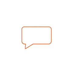orange outlined chat bubble symbolizing conversation, messaging, and communication app interface concept
