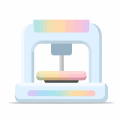 Fototapeta premium Minimalist 3D Printer Icon in Flat Design
