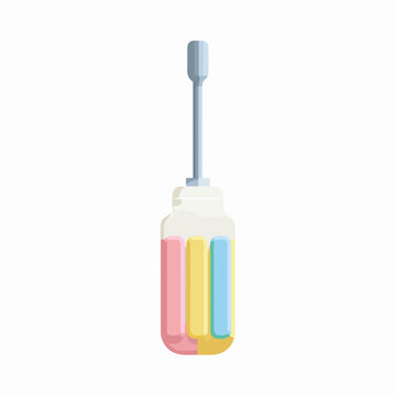 3D Screwdriver Minimalist Vector Illustration