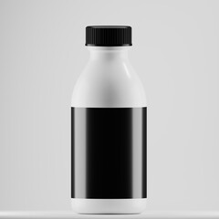 Minimalist White Plastic Bottle Mockup