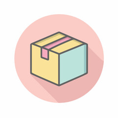 Obraz premium Sleek Delivery Box Thin-Line Icon Design