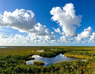 Florida Everglades Landscape View.