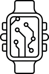Smartwatch Connectivity Outline Icon Technology Digital Device Wrist Wearable Computing Gadget Innovation Future Minimalism Style