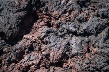 Fissure Vent. Spatter Vents, spatter cones.Lava Flows and spatter deposits of July 19 to 22, 1974. Chain of Craters Road. Hawaiʻi Volcanoes National Park.