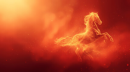 Fiery horse banner for Chinese New Year celebrations
