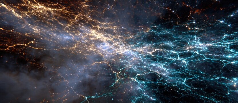 Vibrant cosmic web glows in the vast universe