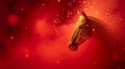 Chinese New Year banner with a golden horse