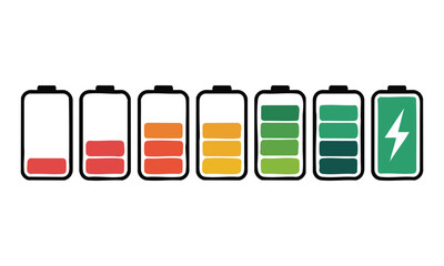 Power Capacity Infographic Row — Vector Battery Se, graphic elements, easily editable.