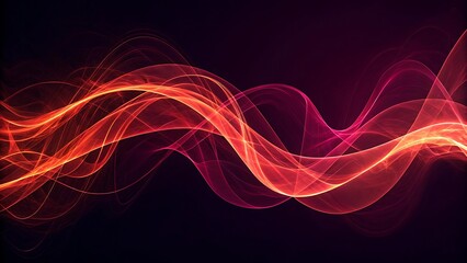 Fototapeta premium Abstract fiery wave design flowing with vibrant orange and red hues against a dark background perfect for digital arts