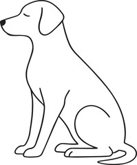 vector illustration of a dog line art