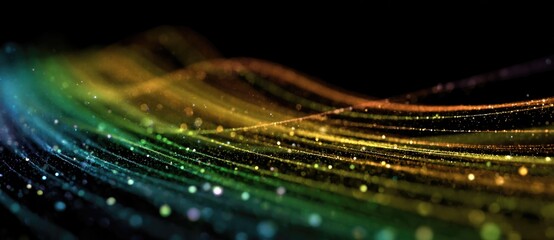 Vibrant wave patterns glowing in dark