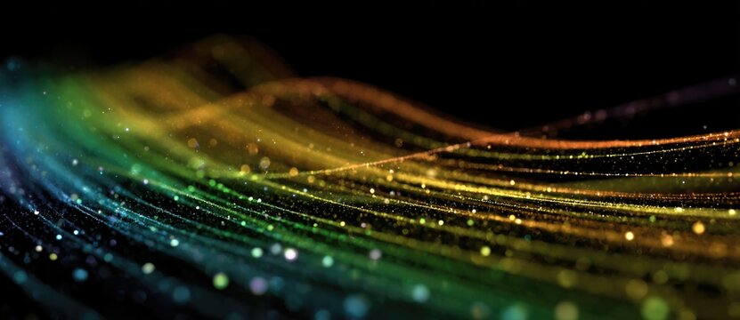 Vibrant wave patterns glowing in dark