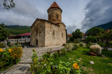 Kish Albanian Church and garden in Shaki, Azerbaijan