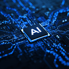 Artificial Intelligence AI Processor on Circuit Board