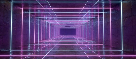 Neon tunnel lights create a mesmerizing vibe
