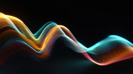 Colorful digital waves display artistic movement