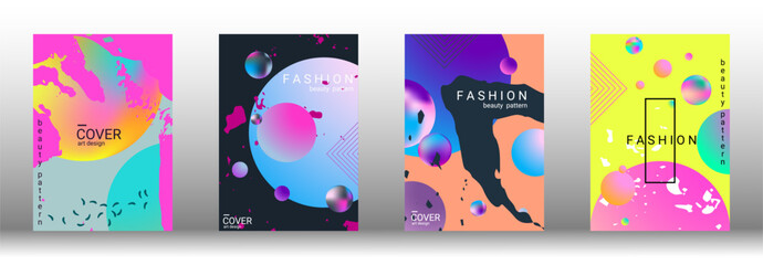 Modern design template. Set of modern abstract covers. Creative backgrounds from abstract gradient shapes to create a trendy abstract cover, banner, poster, booklet. Vector illustration. EPS 10.