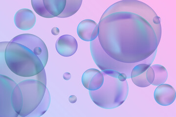 Modern realistic water bubbles, great design for any purposes. Vector illustration background. Abstract background. Banner, flyer. Creative design. Vector template.
