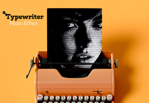 Vintage Typewriter Text Portrait Effect
