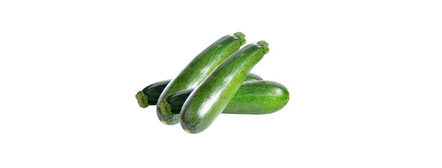 Fresh Organic Green Zucchini Isolated on White Background Realistic Vector. Organic Raw Zucchini Isolated
