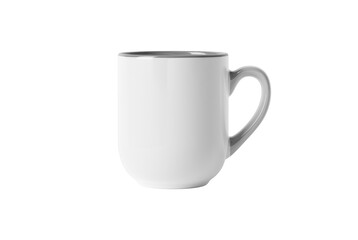 Realistic Ceramic Mug Mockup with Blank Surface for Coffee, Tea, Hot Drink or Branding Design Presentation on Transparent Background